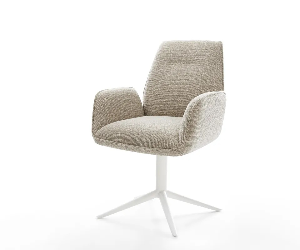 Jetzt Bestellen Drehstuhl Zoa-Flex Webstoff Soft Beige Fußkreuz Weiß 360° drehbar Wippfunktion Taschenfederkern