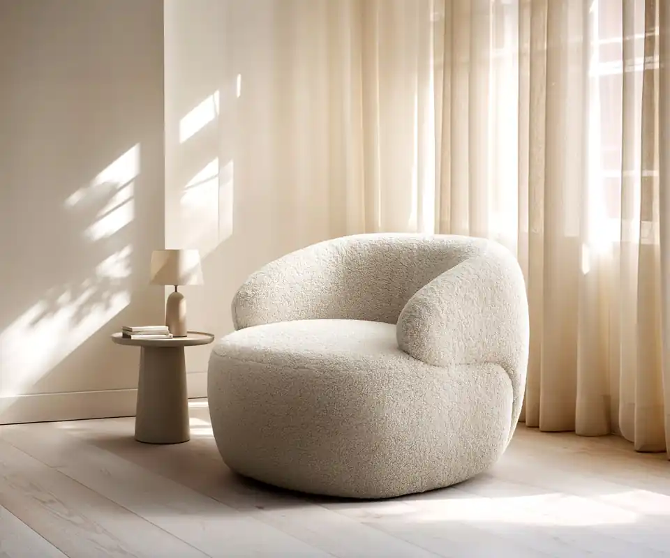 Direkt Vom Hersteller Loungesessel Nova 88x88 cm Teddystoff Beige