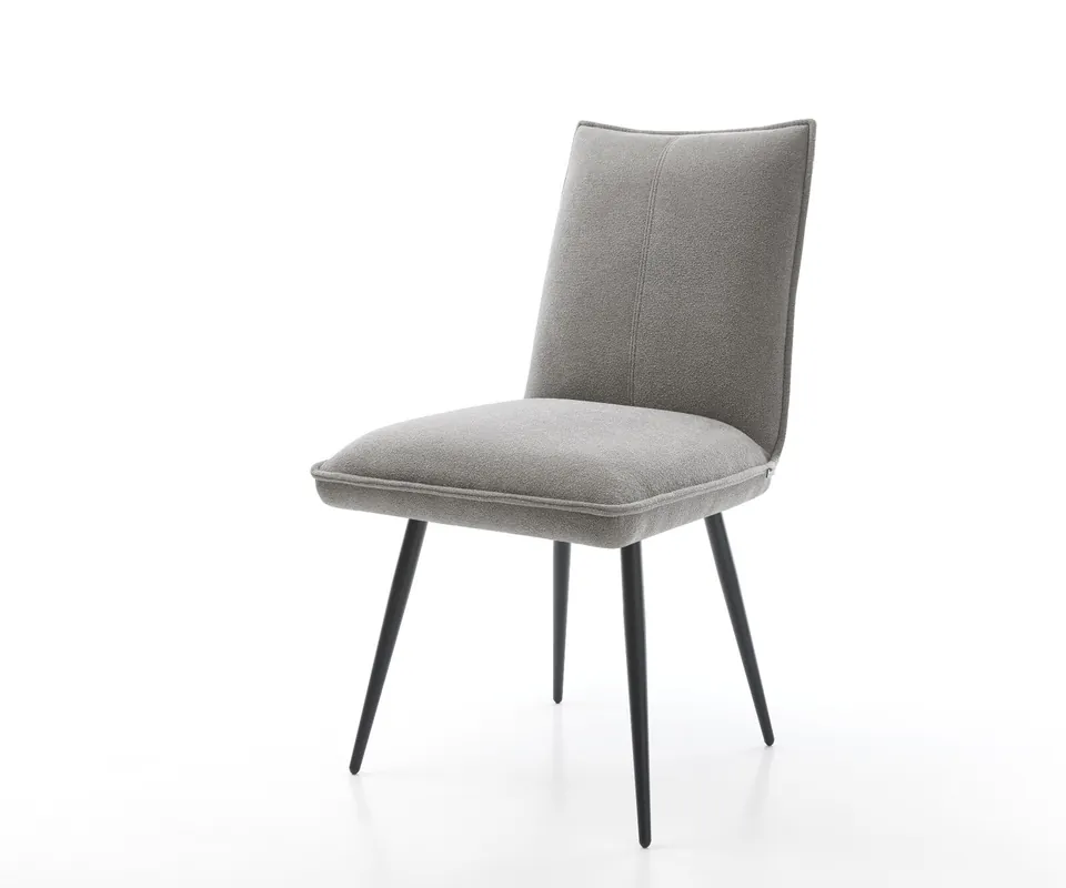 Esszimmerstuhl Lelio-Flex Strukturstoff Soft Grau 4-Fuß konisch Schwarz Taschenfederkern Must-Have