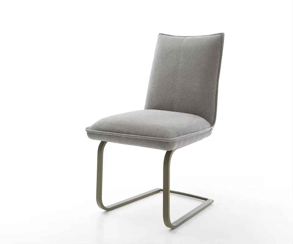 Mega-Angebot Freischwinger Lelio-Flex Strukturstoff Soft Grau Freischwinger flach Effektfinish Titan Taschenfederkern