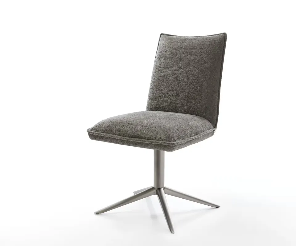 Drehstuhl Lelio-Flex Bouclé Soft Schlamm Fußkreuz Graphit 360° drehbar Wippfunktion Taschenfederkern Neue Ware