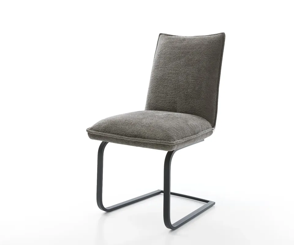 Heißes Angebot Freischwinger Lelio-Flex Bouclé Soft Schlamm Freischwinger flach Schwarz Taschenfederkern