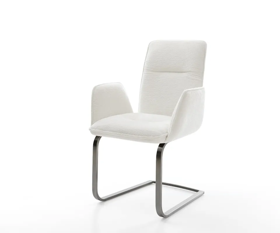 Ausverkauf Freischwinger Vinja-Flex Bouclé Soft Beige Freischwinger flach Graphit