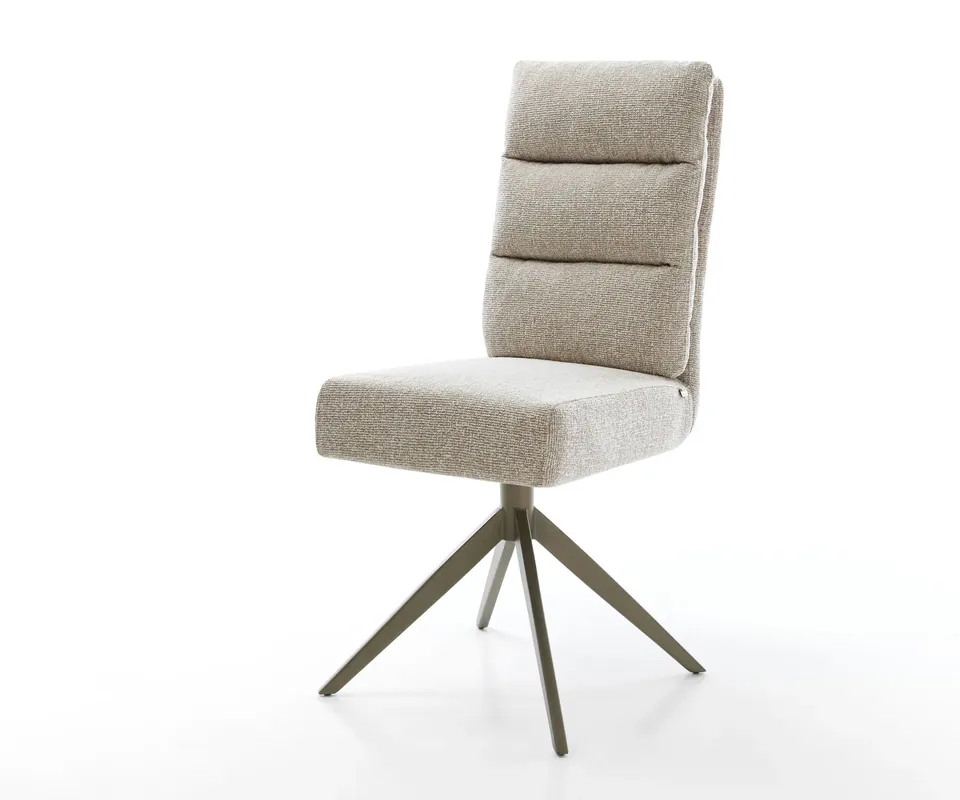 Drehstuhl Pela-Flex Webstoff Soft Beige Kreuzgestell breit Effektfinish Titan 360° drehbar Wippfunktion Taschenfederkern Saisonangebot