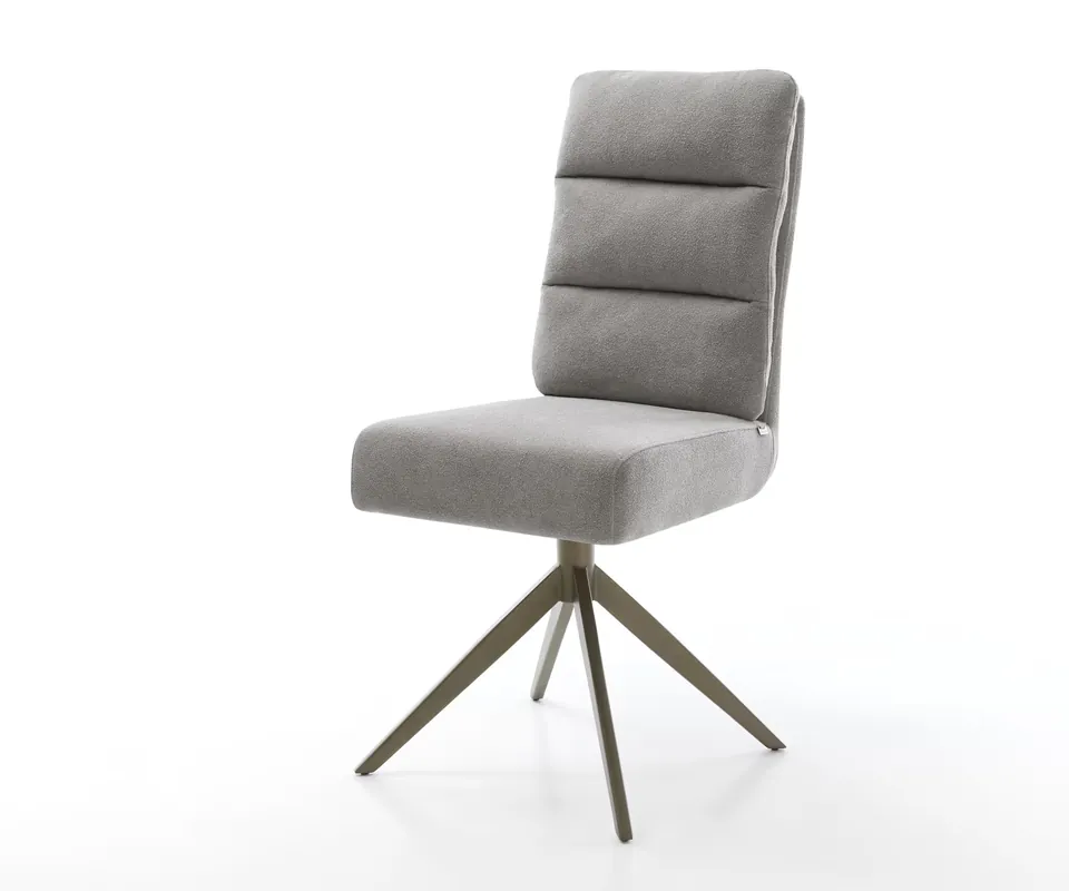 Drehstuhl Pela-Flex Strukturstoff Soft Grau Kreuzgestell breit Effektfinish Titan 360° drehbar Wippfunktion Taschenfederkern Preisknaller