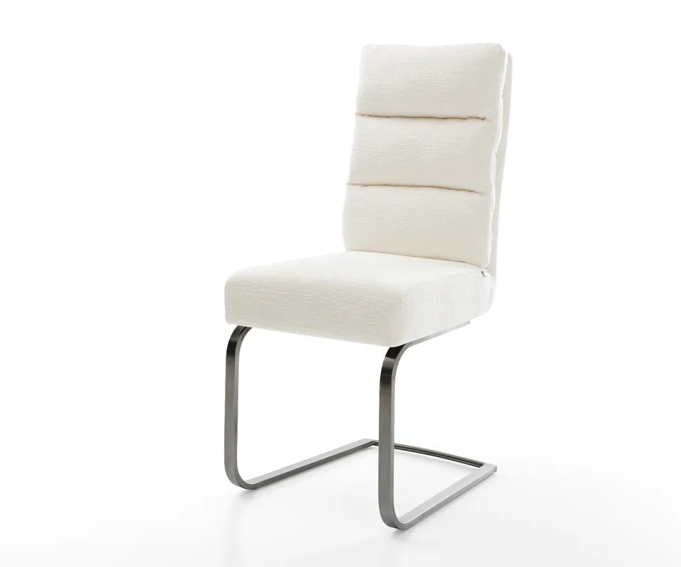 Beliebt Freischwinger Pela-Flex Bouclé Soft Beige Freischwinger flach Graphit Taschenfederkern